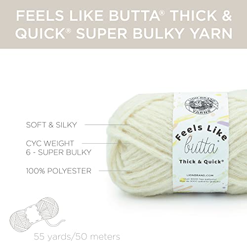 Image of Lion Brand Yarn Feels Like Butta Thick & Quick Yarn, Antique White