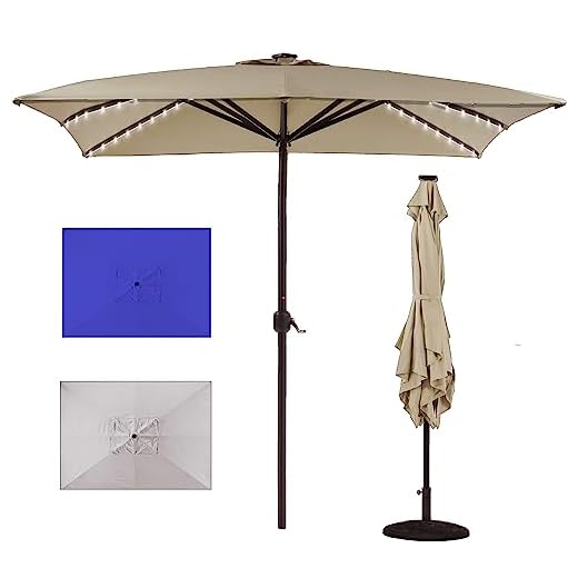 Heavy Duty 10 ft Solar Patio Umbrella