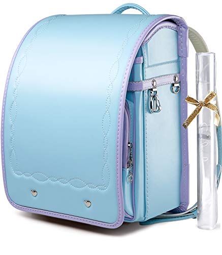 Coulomb(クーロン) ランドセル 高級人工皮革 手縫い加工 2020年新学期お祝い A4フラットファイル対応 高級合皮 大容量 撥水加工 ワンタッチロック 小学生通学鞄【透明ランドセルカバー付】6年間保証 (スカイプルー+ラベンダー) Coulomb(クーロン) ランドセル 高級人工皮革 手縫い加工 2020年新学期お祝い A4フラットファイル対応 高級合皮 大容量 撥水加工 ワンタッチロック 小学生通学鞄【透明ランドセルカバー付】6年間保証 (スカイプルー+ラベンダー)