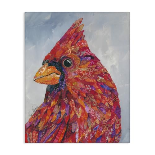 Red Cardinal Layered Collage, 16 x 20 Inch Canvas Wall Art