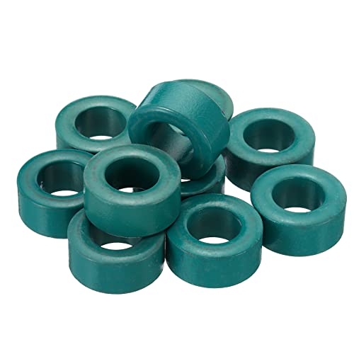 PATIKIL Ferrita Toroide Núcleo, 10uds Toroide Núcleo 1.1' OD x 0.6' ID x 0.5' H Ferrita Anillos Transformador Ferrita Toroide Núcleos para Filtros EMI/RFI, Verde