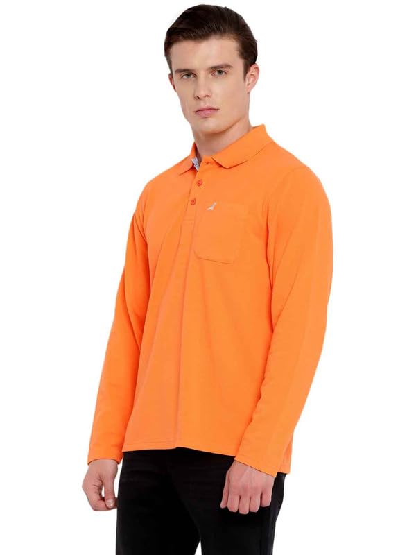 Image of AMERICAN CREW Full Sleeves Polo Collar T-Shirt with Pocket for Men