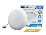 NICOR Lighting 5/6-Inch Dimmable 1200-Lumen 4000K LED Surface Mount Retrofit Kit, White Trim (DLS56-3012-120-4K-WH)