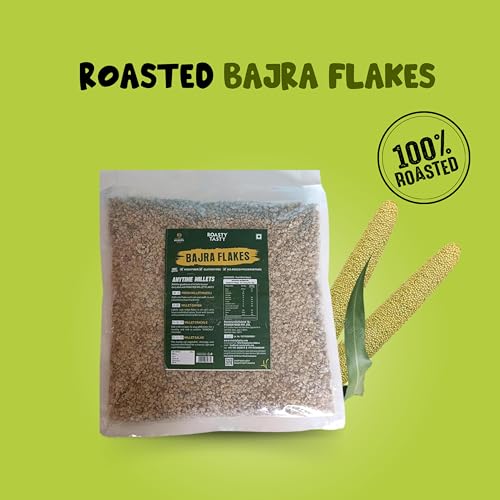 Image of Roasty Tasty Roasted Bajra Flakes 500g | Long-Lasting Energy | Home-Cooked Meal Ingredient | Tasty and Healthy | Gluten-Free, High Fiber, Export Quality | No Added Preservatives
