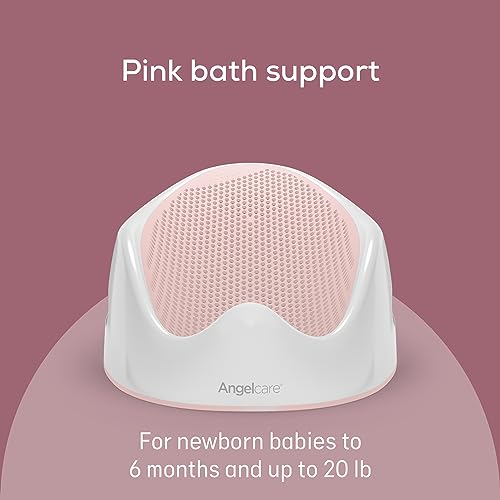 image for Angelcare Baby Bath Support (Pink) | Ideal for Babies Less than 6 Mont