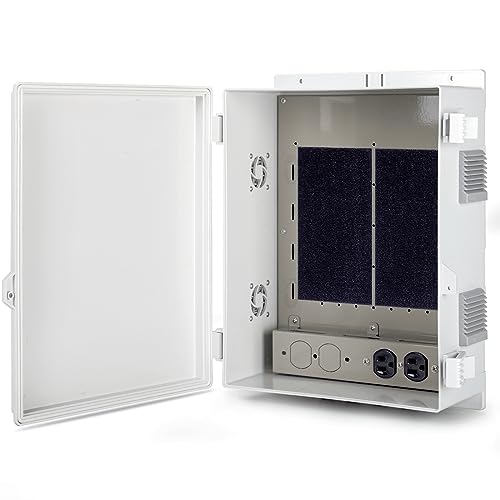 Image of Namunanee Outdoor Electrical Junction Box with High Power Outlet, 16 inch H* 12 inch L* 5.9 inch W, ABS Water Resistant Enclosure with Internal Mounting Panel & Hinged Cover.