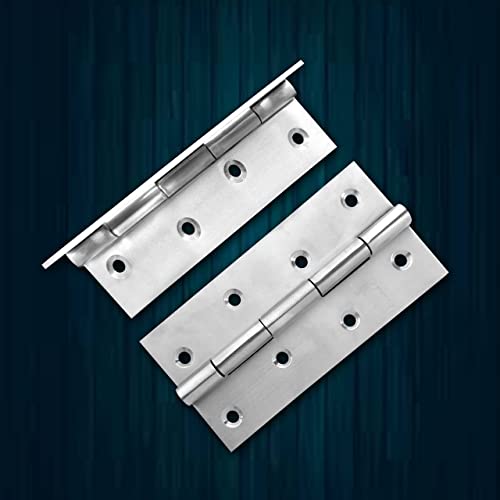 Image of Atom 40 Pcs, Stainless Steel Door Butt Hinges | 5 Inch x 12 Gauge /2 mm Thickness, Soft Close Hinge /kabja for Door, Window, Cabinet, Closet, Cupboard, Wooden Box (Silver Satin Finish, HNG-5X12)