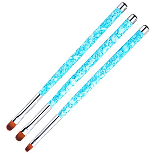 Molyveva 3PCS Marbled Round Head Phototherapy Pens Nail Art Tips Gel Crystal Acrylic Painting Drawing Pen Polish Brush Pen Tool D