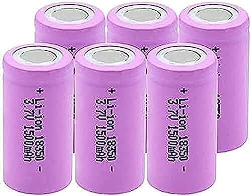 UVUDMUYS Rechargeable 3.7V 1500Mah 18350 Li-ion 10A Continuous Discharge Power Supply for Headlight Camera Toy,6 Pieces