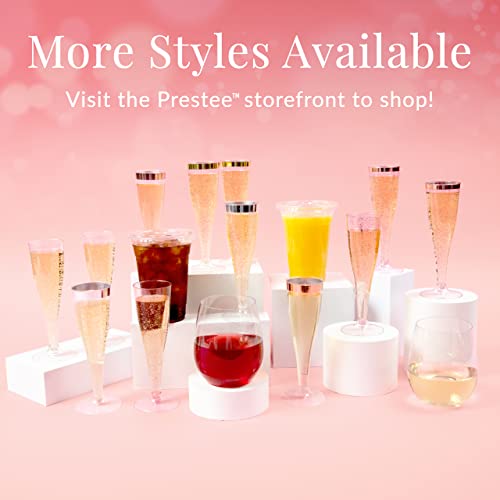100 Plastic Champagne Flutes Disposable Clear Plastic Champagne