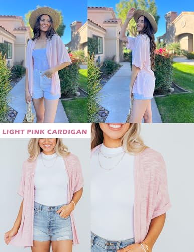 Image of Yekaty Lightweight Cardigans for Women Casual Summer Short Sleeve Cardigan Open Front Beach Coverups 2026