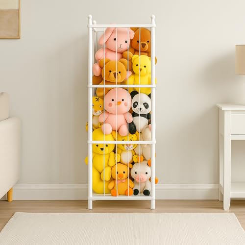 GZQXHOME Stuffed Animal Storage,Wooden Stuffed Animal Holder with Elastic Band,Plushies Organizer for Bedroom Living Room (white) by GZQXHOME - Used condition - US$18.40