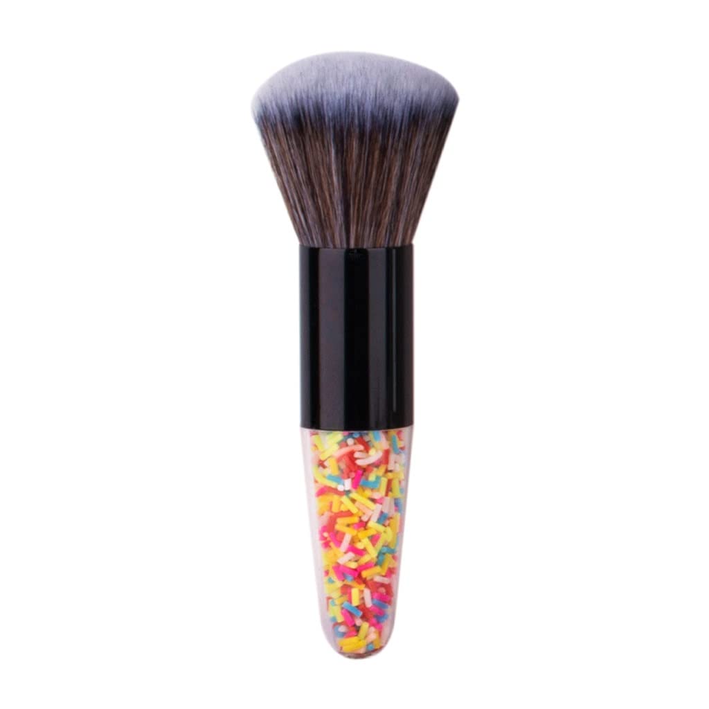 10Pcs Professional Candy-Colors Fluffy Powder Blush Brush Chubby Portable Seamless Cosmetic Beauty Tool for Make Up(D)