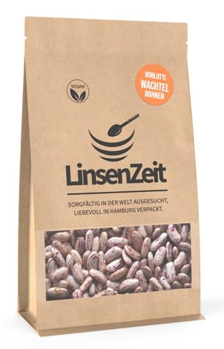 LinsenZeit – Borlotti Bohnen 600g – Wachtelbohnen – Rosecoco Bohnen - Einzigartige Proteinquelle – Vegan, ohne Zusatzstoffe & Premium Qualität
