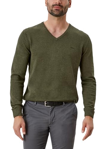 Sweater homme s.Oliver pull à col rond gris en coton confortable pour le quotidien
