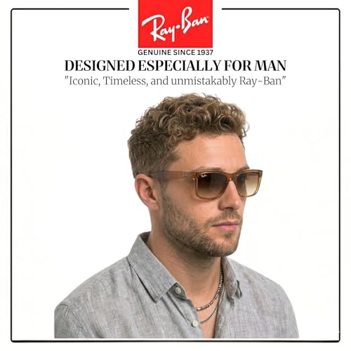 Image of Ray-Ban RB4165F JUSTIN CLASSIC LOW BRIDGE FIT Square Shape Sunglasses for Men with Official RayBan Eyewear Kit