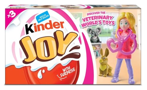 Image of Kinder Joy Chocolate Eggs with Surprise Toy, Discover the Veterinary World Toy With Girls Cinderella 3 Pack, 60g From DECADENT FOODS