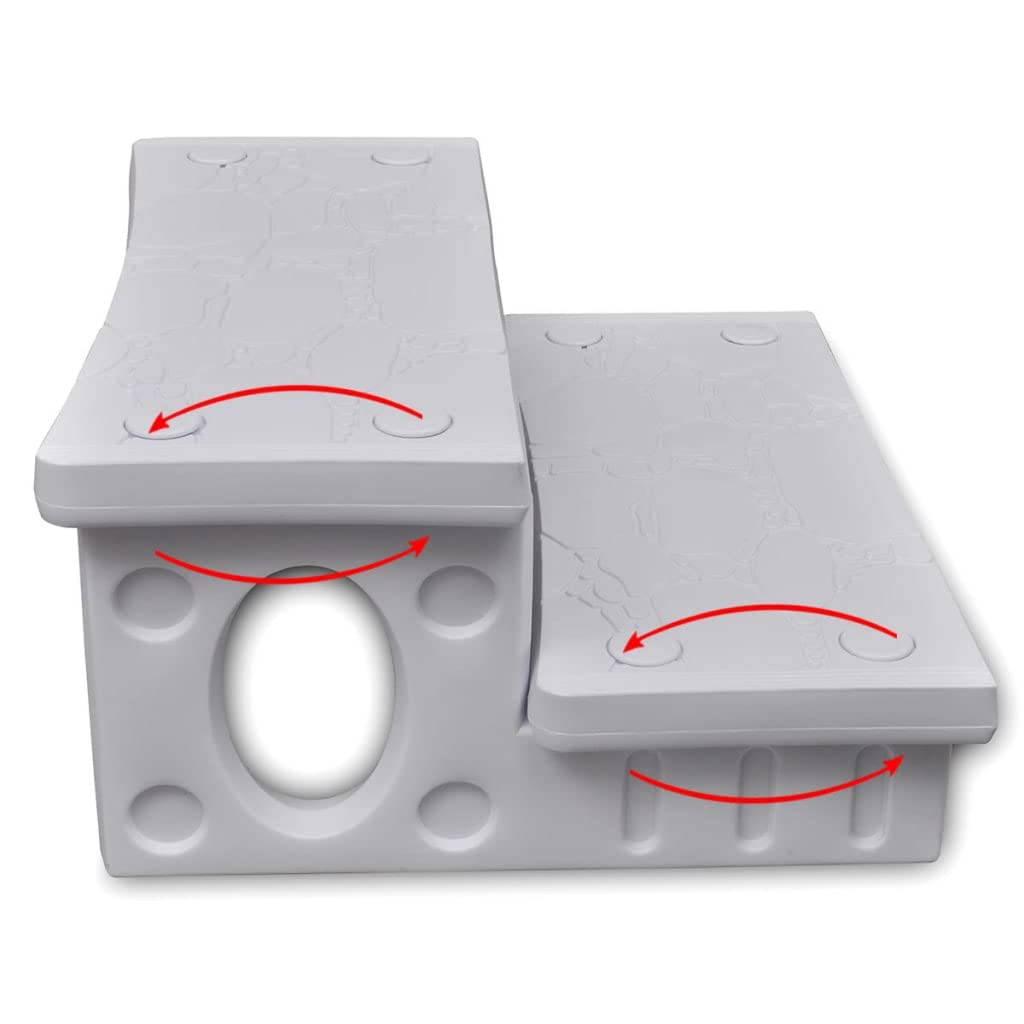 Escalier pour Spa, Marche pour Spa Jacuzzi Extérieur 70 x 65 x 34 cm Blanc