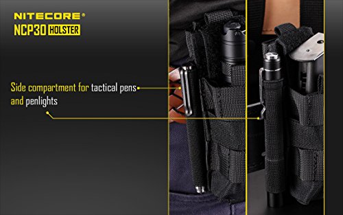 Edisonbright Nitecore Ncp30 Molle Compatible Flashlight/Magazine Cordura Holster (Black) With Bbx3 Battery Case #TOP3