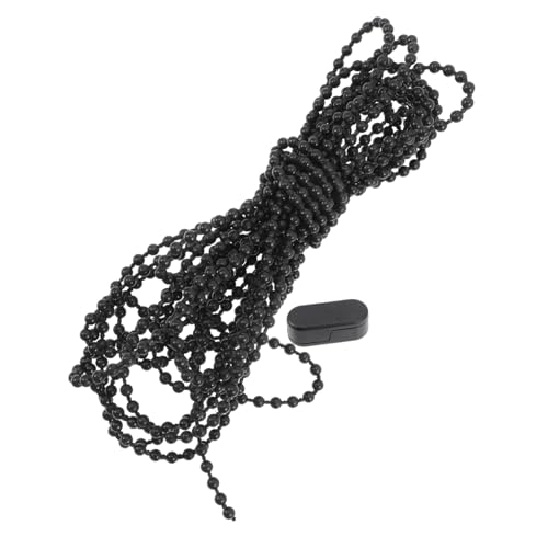 HIAKDOFT Catena a Perline Per Tende a Rullo Regolabile in Pom Resistente Grigia 10 Metri Con Fibbia Per Estensione e Riparazione, Catena Di Trazione Per Ventilatori Da Soffitto e Tende Avvolgibili