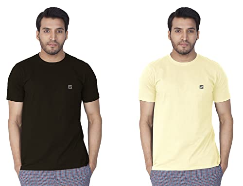Image of Lux Nitro Pack of 2 Men's Round Neck Solid Tshirt