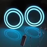 Contenuto della confezione: 2 luci a pannello circolari, splitter 2 in 1, scatola per batteria. Diametro esterno del cerchio: 13 cm, diametro interno 8 cm
