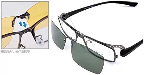 Eye Glass Full Frame Protection Vision Care Myopia Men's Glamour Black Only 12g (with Gray Polarized Magnet Clip)