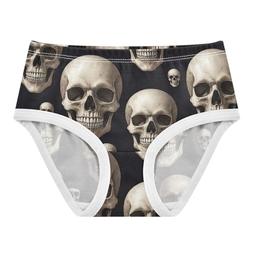White Skull Heads Black Toddler Underwear Floral 2t Cotton Girl Panties Cute Colorful Briefs Kids Undies
