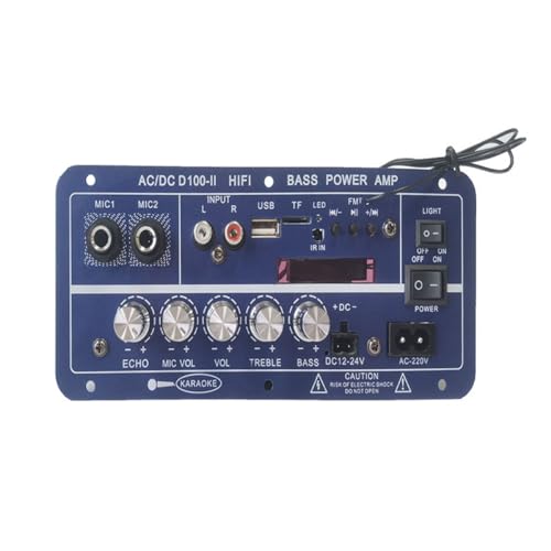 Ampli Karaoké 220V 12V pour Brancher Deux Micros et un Caisson de Basses 100W