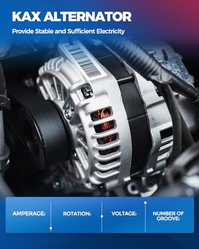 Image of KAX 117AMP Alternator 13809N Compatible With 2000 Wrangler 4.0L(117 Amp) 13809N 12V CW 6-Groove Pulley
