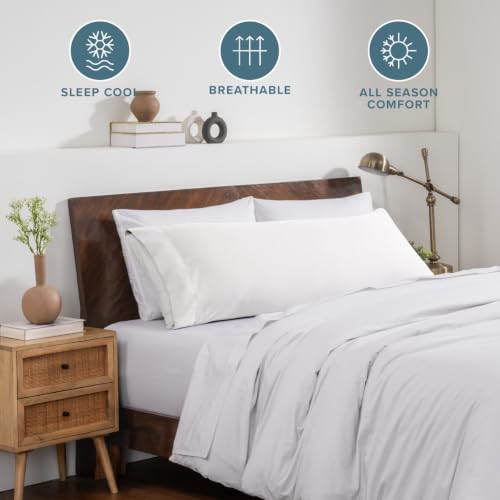 Image of Bare Home Body Pillow Cover Envelope (20 inchx54 inch, Antique White)