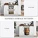 4 EVER WINNER Coffee Bar Cabinet with Sliding Barn Doors, 42” Farmhouse Coffee Bar with Adjustable Shelves for Kitchen, Buffet Cabinet with Storage for Dining Room, White
