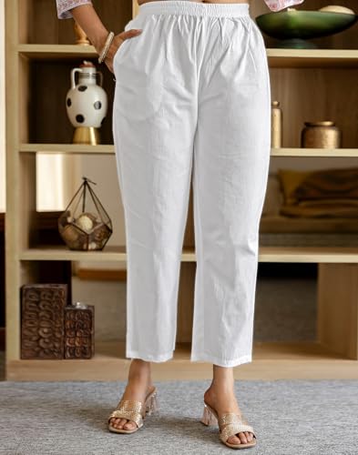 Image of SIRIL Women's Cotton Printed A-Line Kurta with Pant & Dupatta