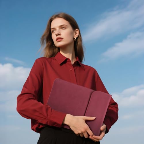 HYZUO 13 Inch Laptop Sleeve PC Case for MacBook Pro 13 M2 M1 2025-2016, MacBook Air 13 M4 M3 M2 M1 2025-2018, 13" iPad Pro/Air, Surface Pro, XPS 13, with Small Bag, Wine Red - Thumbnail 7