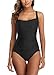 Produktbild Derssity Damen Einteiler Badeanzug Bauchkontrolle Badeanzug Rüschen Übergröße Bademode Bikini Badeanzug Gr. L, Schwarz#oo