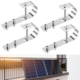 GETLITOOL Balkonkraftwerk Halterung, 4x Universal PV Modul Halterung Haken, 304 Edelstahl Solarpanel Halterung Haken für Balkon, Dach, Garage, Wohnmobil, Schiff | Komplettes Montageset für PV-Module