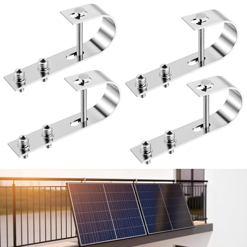 GETLITOOL Balkonkraftwerk Halterung, 4x Universal PV Modul Halterung Haken, 304 Edelstahl Solarpanel Halterung Haken für Balkon, Dach, Garage, Wohnmobil, Schiff | Komplettes Montageset für PV-Module