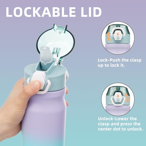 Image of Konokyo 18 oz Insulated Stainless Steel Sports Water Bottle with Straw Lid