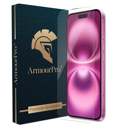Image of ArmourPro Military-Grade Gorilla Borderless Tempered Glass for iPhone 15 Plus and iPhone 16 Plus (6.7 Inches) with Installation Kit | Anti Dust Mesh Filter, Shatterproof, Full Screen Coverage