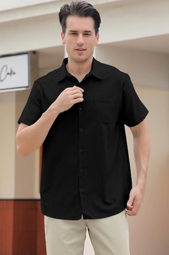 Image of SANGTREE Summer Button Down Shirts Cottn Tops for Men Women Boy Girl