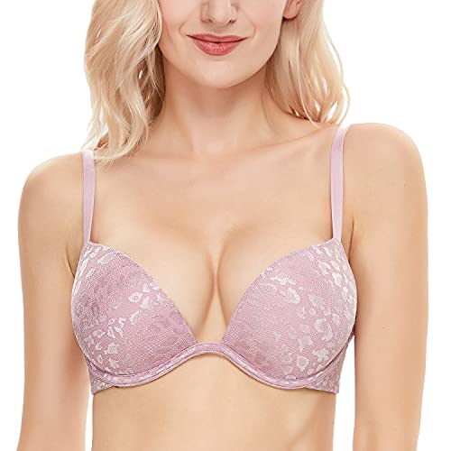 Image of Wingslove Women's Push Up Bra Deep V Plunge Underwire T-Shirt Bra Multiway 2 Cups Up