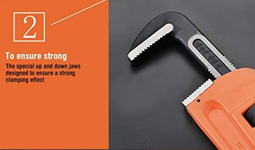Image of Edward Tools Pipe Wrench - Heavy Duty Heat Treated Steel Plumbing Wrench Tool - Forged Hook Jaw for Superior Grip - Quick Adjustment Nut (18 inch)