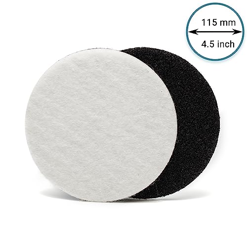 Image of GLASS POLISH PRO Rayon Felt Polishing Pads 4.5 inch (115mm) - Pack of 5 | For Cerium Oxide Glass Polishing, Scratch Removal, Plastic & Headlight Restoration, Metal Polishing & Clear Coat Finishing