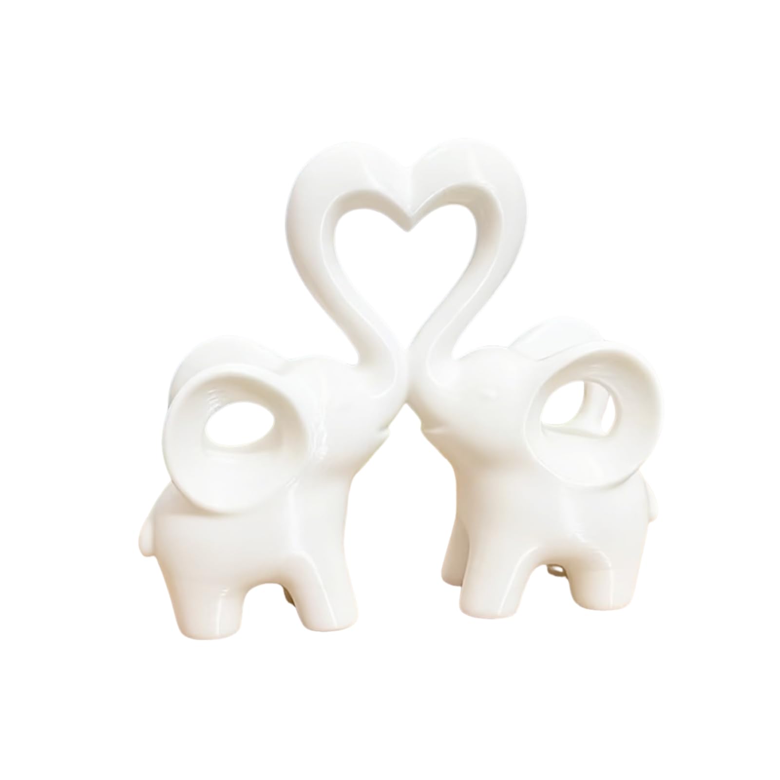 Virelynx Elephant Love Statue – Cute Elephant Figurine Living Room Decor, Brings Good Luck Love Heart Elephants for Home Decor