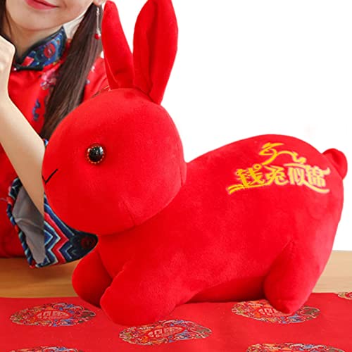 lembrd Lapin du Nouvel an Chinois - Peluche Lapin du Zodiaque du Nouvel an Chinois 2023,Décorations de fête du Festival du Printemps Chinois poupées Mascotte Lapin Cover