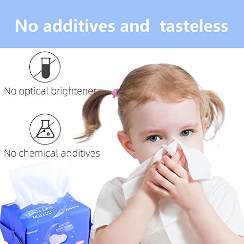 Image of Dry Baby Wipes, Made of 100% cotton, Chemical-free Unscented, Ultra Absorbent Cotton, Wet and Dry Use Tissues for Baby Delicate Skin Clean, 600 count (pack of 6)