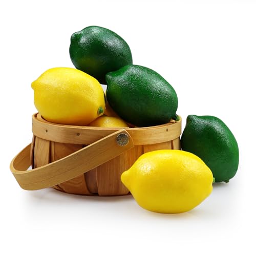 Lorigun 12 Pcs Fake Lemons Limes,Artificial Lemons Fake Fruits Lemon for Kichen Party Chirstmas...