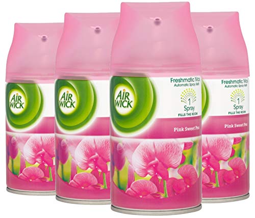 Air Wick Ambientador Freshmatic Max Refill rosa guisante de olor 250 ml (Pack de 4)