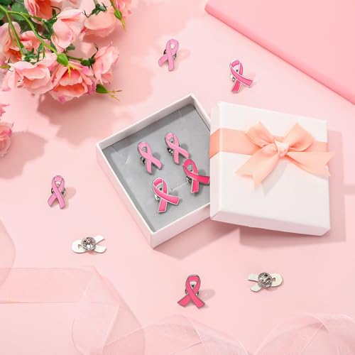 Hoteam 800 Pcs Breast Cancer Ribbon Pins Pink Ribbon Pins Breast Cancer Awareness Lapel Pin Hope Pink Ribbon Lapel Pin Awareness Lapel Pins Gifts Charity Public Fundraiser Supplies3