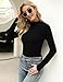 Totatuit Women's Turtleneck Long Sleeve Shirts Fall Fashion Basic Thermal Underwear Tops Winter Clothes 2025 Black Medium